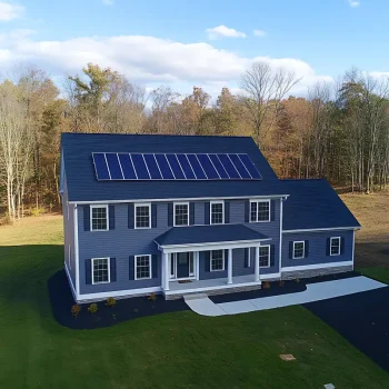 modern-blue-house-with-solar-panels-large-lawn